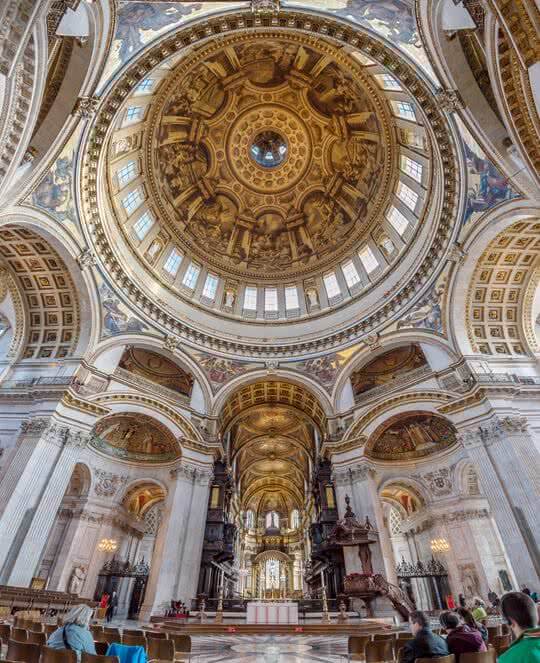 The awe inspiring Dome inside St Paul's Cathedral