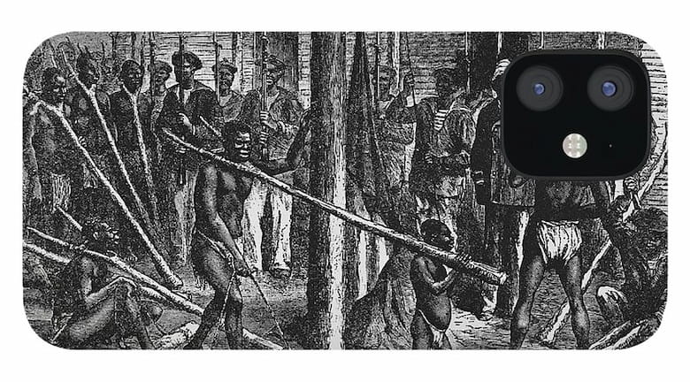iPhone 12 case depicting East India Company’s slave trade